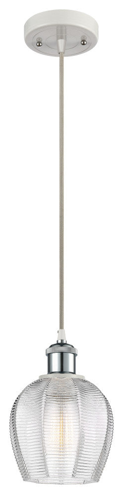 Innovations 516-1P-WPC-G462-6 1 Light Mini Pendant, White, Polished Chrome