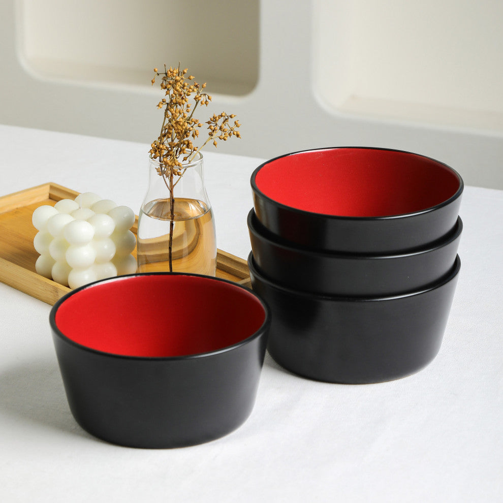 Stone Lain Albie Stoneware 20 Piece Dinnerware Set With Pasta Bowls, Red