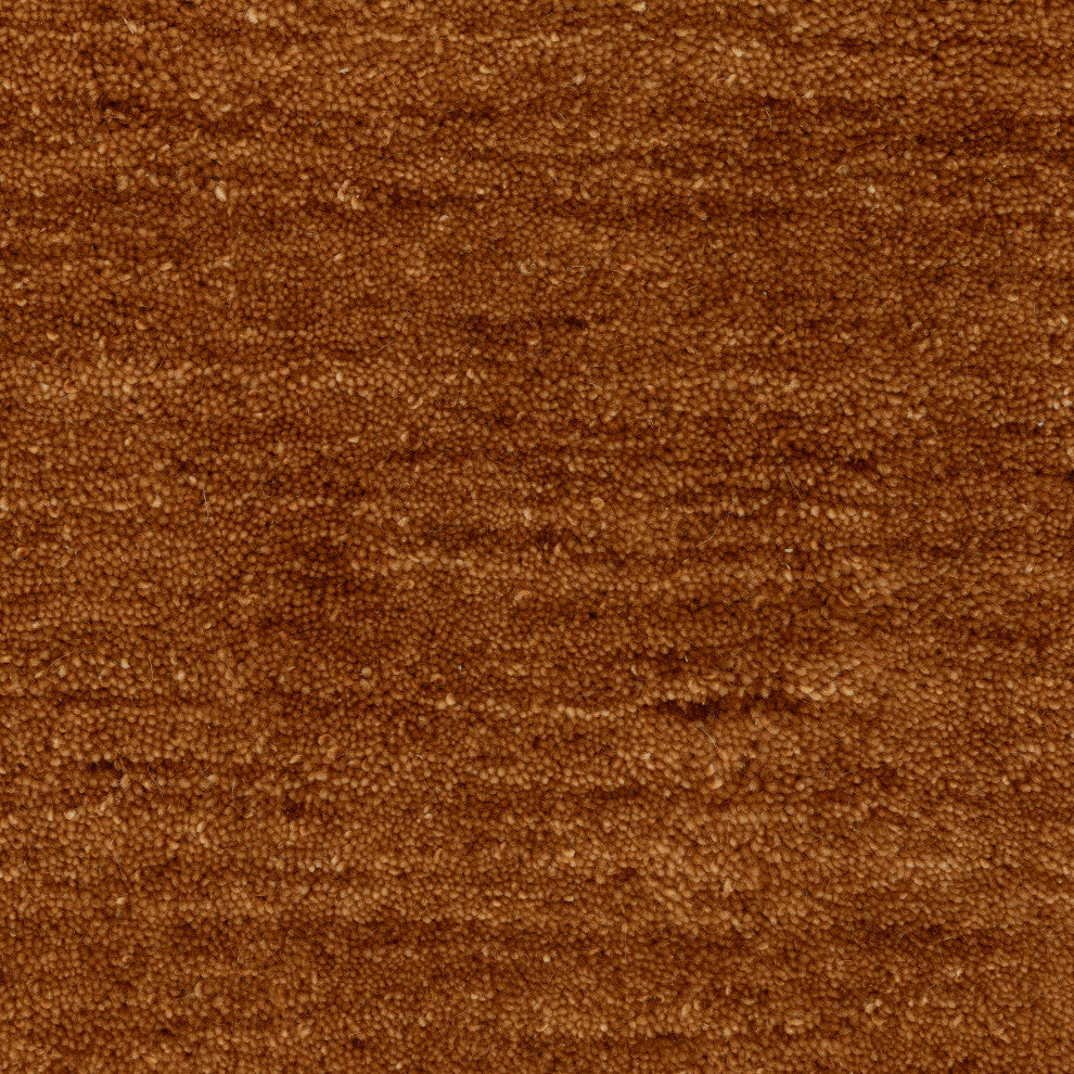 Apollo Heathered Solid Rust Hand-Made Wool Area Rug 6' x 9'