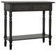 Transitional Console Table, Turned Legs With Shelf & 2 Spacious Drawers, Gray