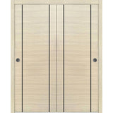 Bypass Doors 64 x 96 | Planum 0017 Natural Veneer with  | Sturdy Rails