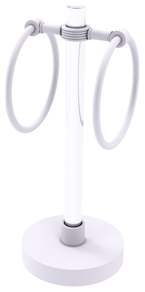 Clearview Vanity Guest Towel Ring with Groovy Accents, Matte White