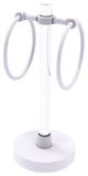 Clearview Vanity Guest Towel Ring with Groovy Accents, Matte White