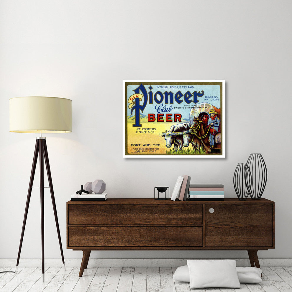 "Old Pioneer Club Beer" Digital Paper Print by Vintage Booze Labels, 42"x32"