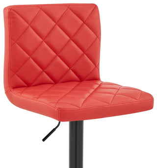 Duval Adjustable Faux Leather Swivel Bar Stool, Red