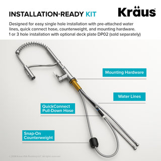 KRAUS Torak Commercial Style 2-Function 1-Handle Pull Down Kitchen Faucet MB