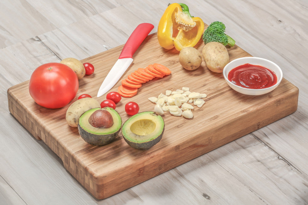 Heim Concept Premium Large Organic Bamboo Butcher Block, Professional Grade