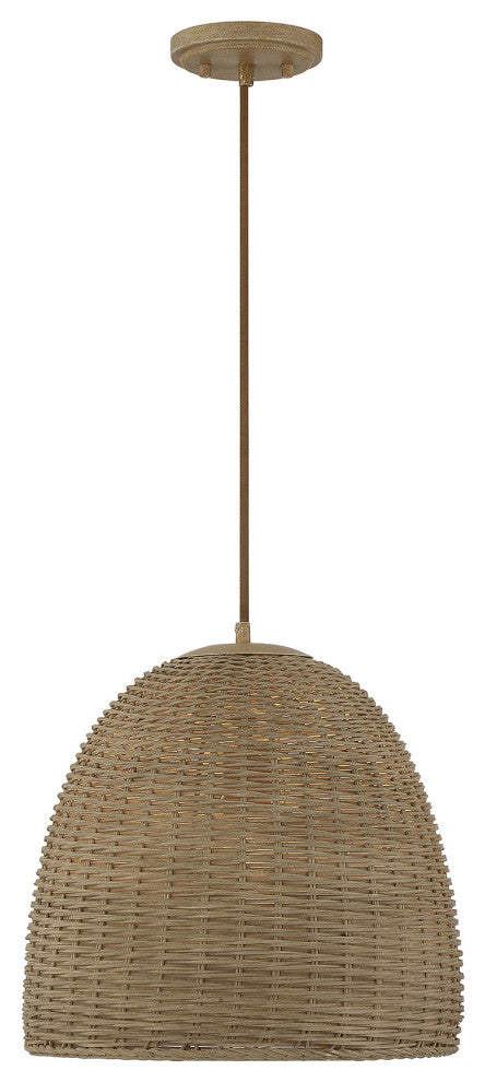 1-Light Pendant, Natural Wicker