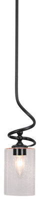 Capri 1-Light Mini Pendant with Hang Straight Swivel, Matte Black/Clear Bubble