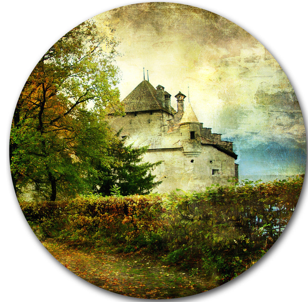 Chillion Castle, Landscape Disc Metal Wall Art, 23"