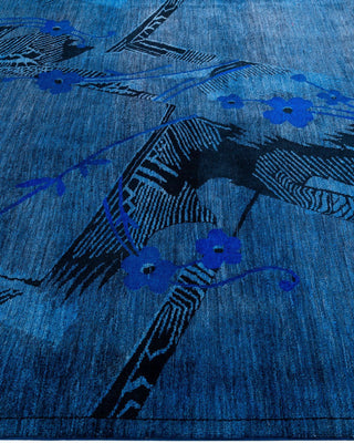 Overdyed, One-of-a-Kind Hand-Knotted Area Rug Blue, 6'1"x9'3"