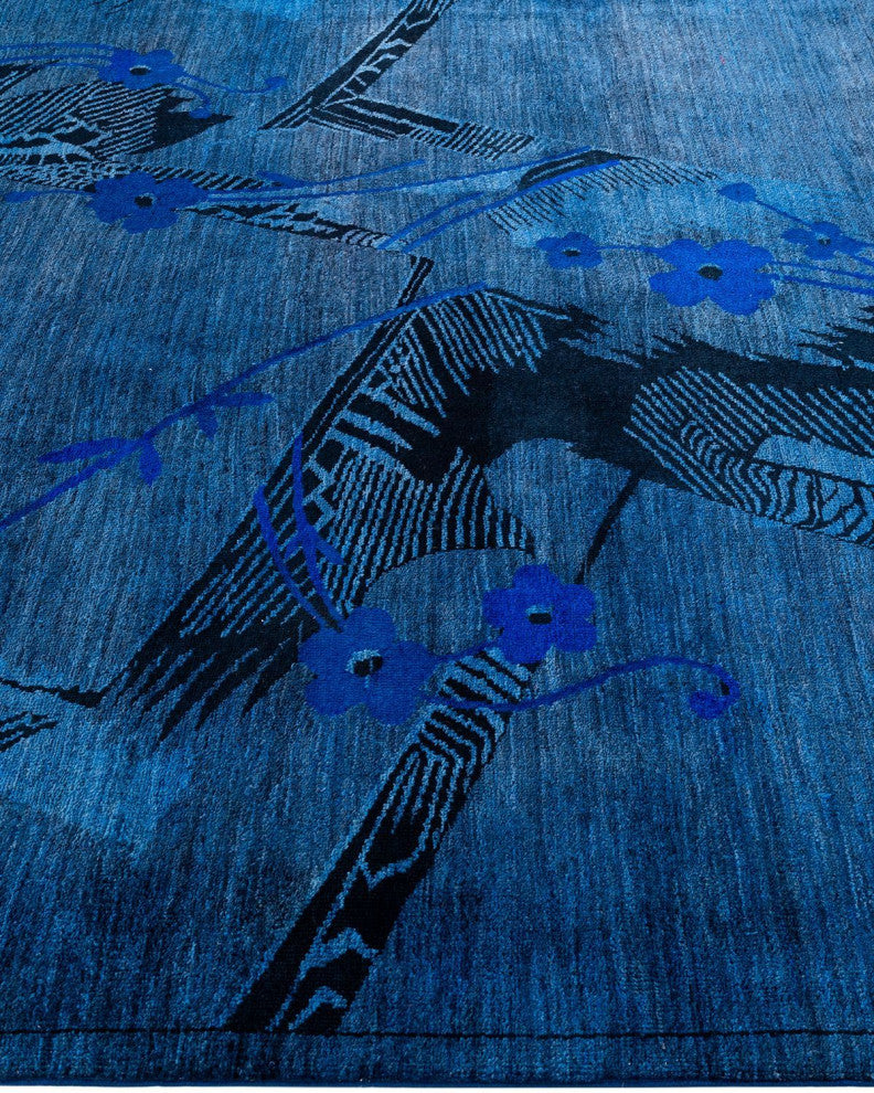 Overdyed, One-of-a-Kind Hand-Knotted Area Rug Blue, 6'1"x9'3"