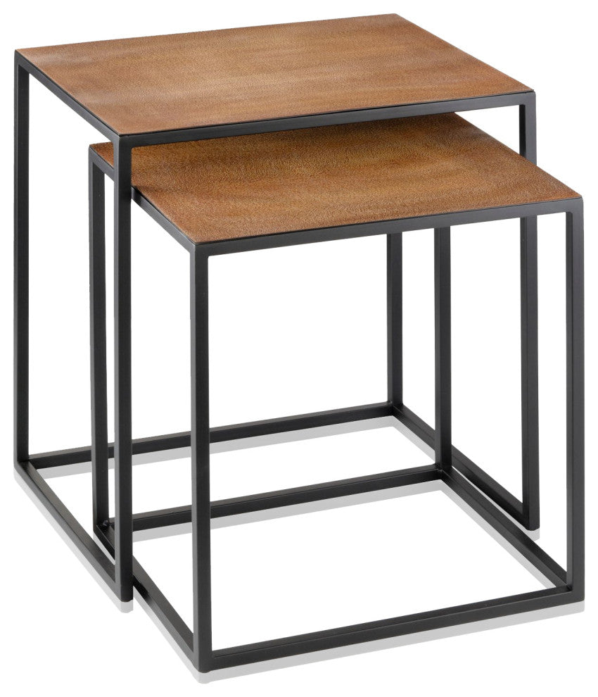Leon Faux Lion Skin End Tables - Set of 2