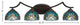 Zilo 4 Light Bath Bar, Dark Granite Finish, 7" Turquoise Cypress Tiffany Glass