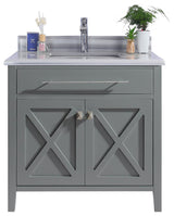 Wimbledon - 36 - Grey Cabinet + White Stripes Counter, no mirror