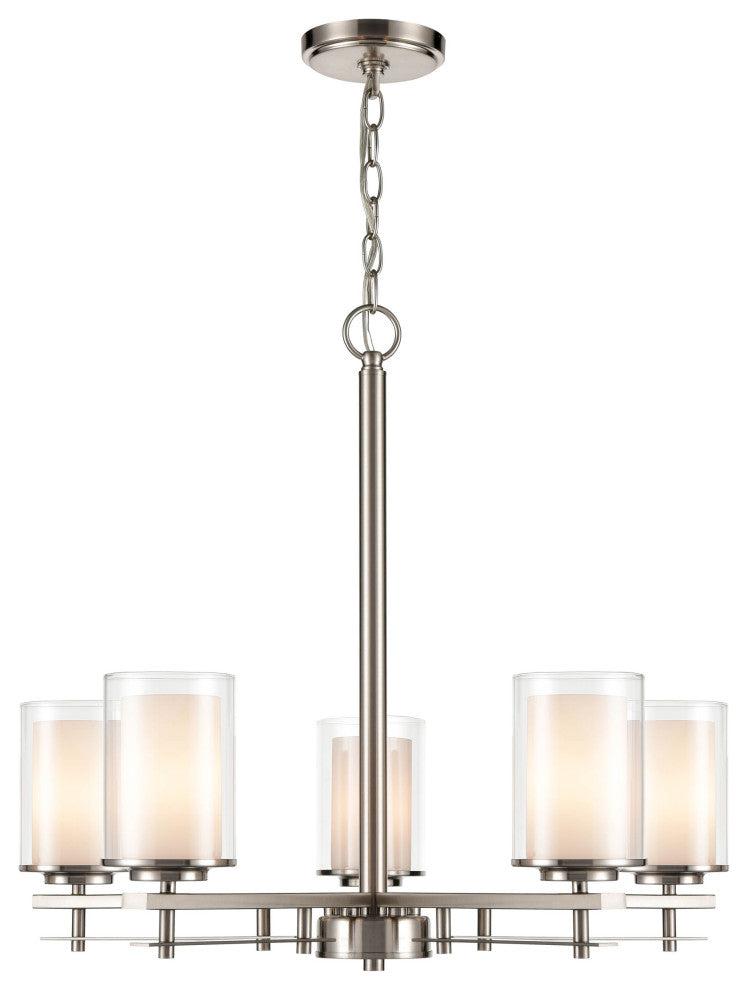 Huderson Collection 5-Light 26" Brushed Nickel Chandelier