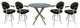 Swivel Counter Metal Pub Set - M-70 Stools 26" or 30", Black Vinyl - Beige, 26", Crackle Glass