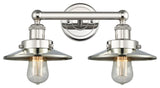 Railroad 2-Light 17" Bath Vanity Light, Polished Nickel Shade
