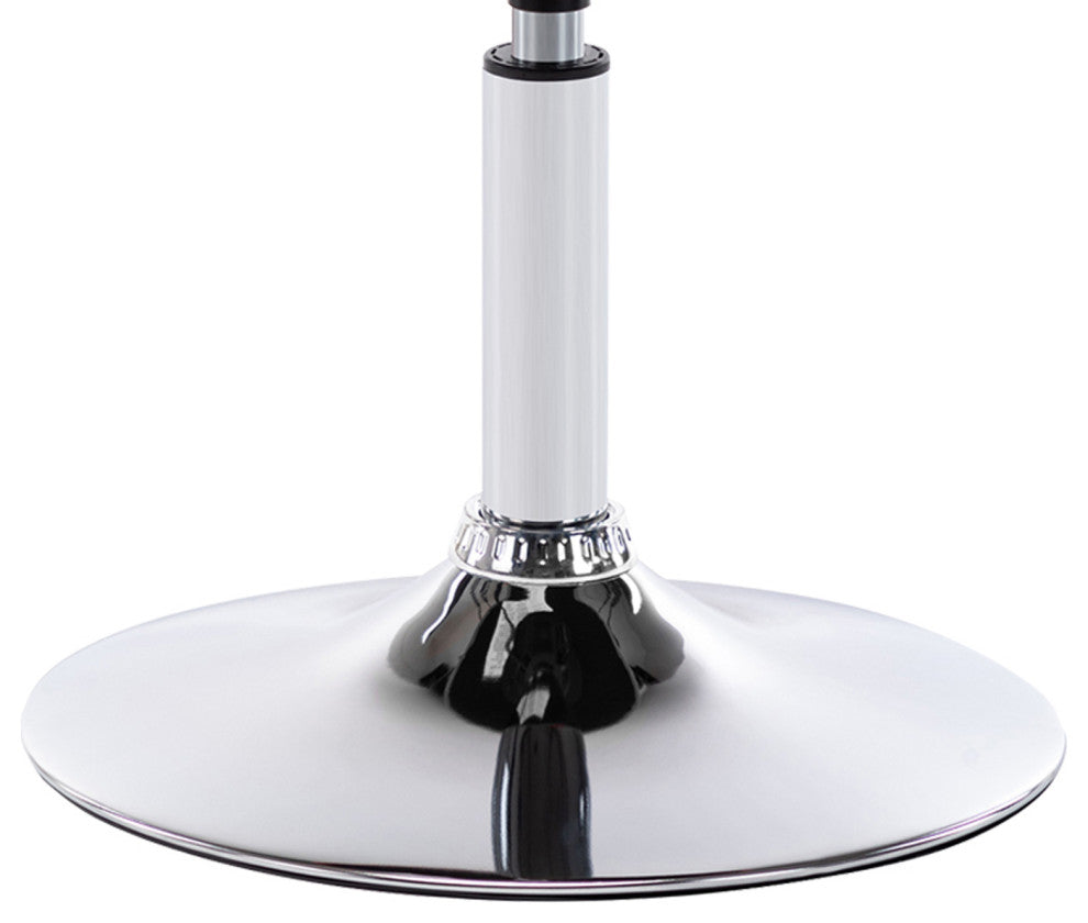 Storage Swivel PU Leather Vanity Stool, White With Removeable Tray
