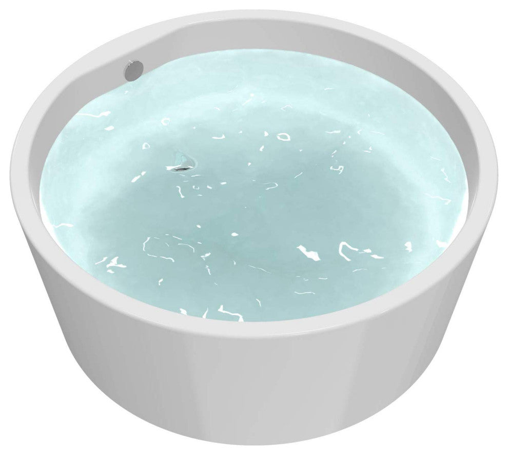 HEATGENE 59" Acrylic Freestanding Bathtub Contemporary Soaking Tub