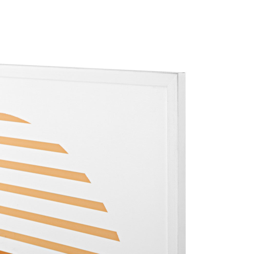 Safavieh Linear Horizon, 24 X 24 Inch, Orange/Ivory, Framed Wall Art