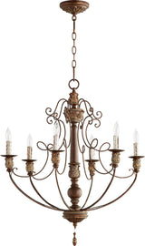Quorum Lighting (6106-6-39) Salento Transitional Chandelier in Vintage Copper