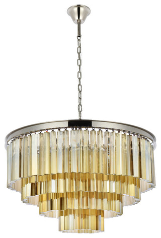 Elegant Lighting 1201D32-GT/RC Sydney 17 Light 32"W Crystal - Matte Black