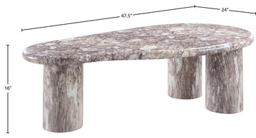 Sassari Finished Concrete Indoor/Outdoor Coffee Table, Brown Finish