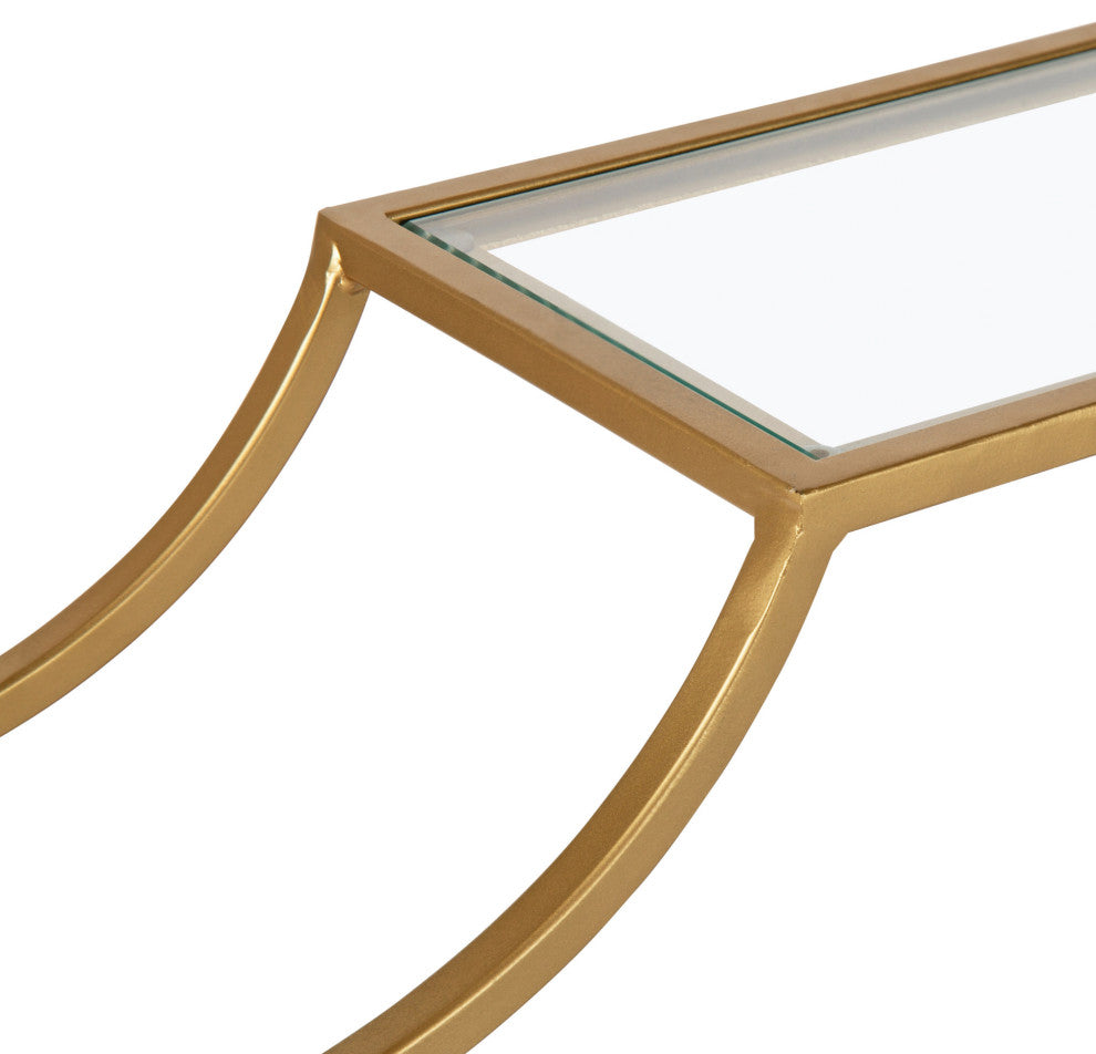 Ciel Modern Glam Metal Wall Shelf Set, Gold 2 Piece