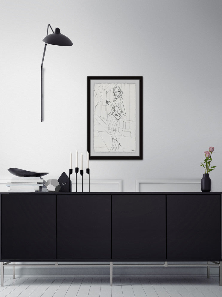 "Coffee Break Fashion" Framed Painting Print, 30"x45"