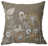 20X20" Cotton, Wild Flowers Hand Embroidery
