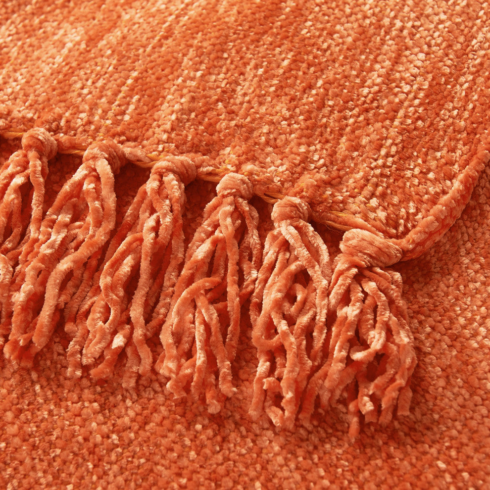 Crystal Chenille Jumbo Throw Blanket, Flame