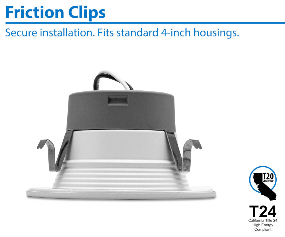 DLR(v6) Recessed LED Downlight, White Baffle, 3000k, 1 Pack