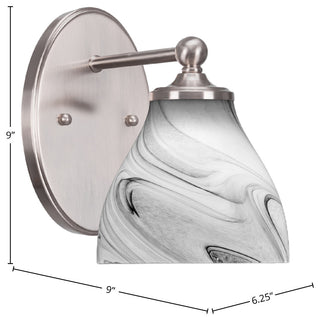 Capri 1-Light Wall Sconce, Brushed Nickel/Onyx Swirl