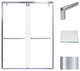 Eden 56-60" W x 80" H Shower Door, Iron Glass, Polished Chrome, Turin