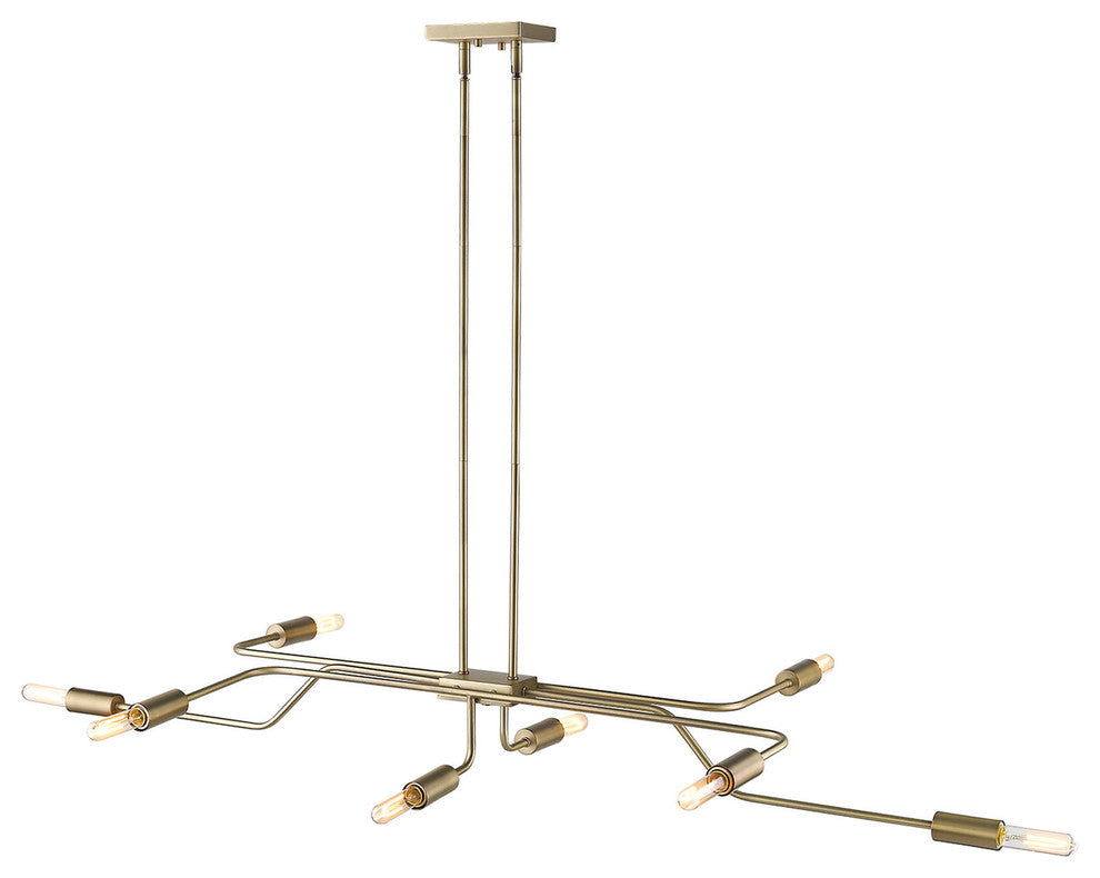 Perret 8-Light Aged Brass Convertible Pendant