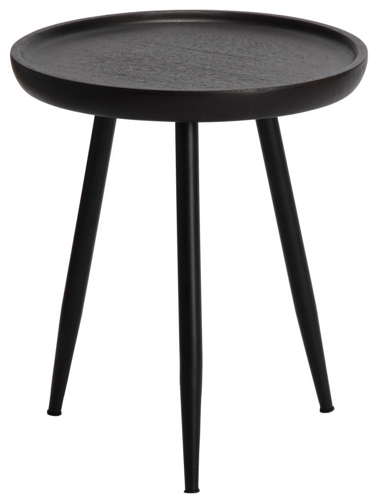 Chevery Small Tri Pin Side Table, Black