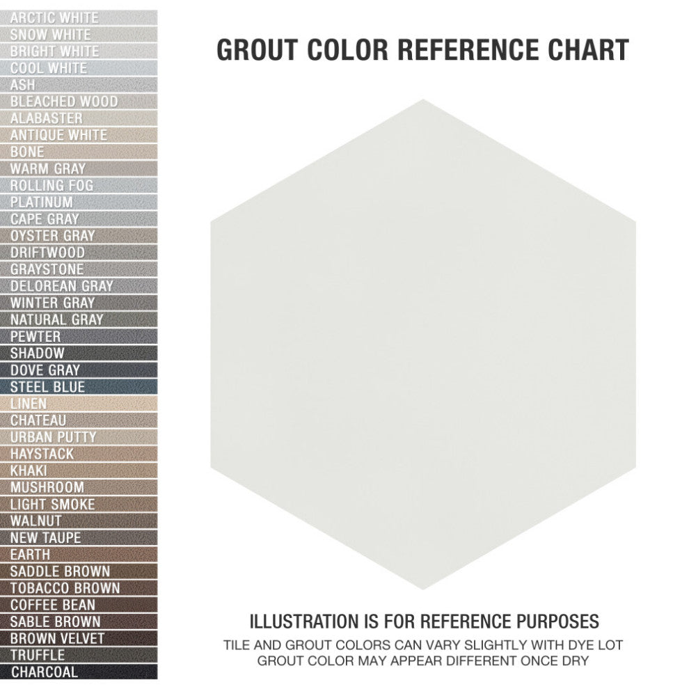 Textile Basic Grand Hex White Porcelain Floor and Wall Tile