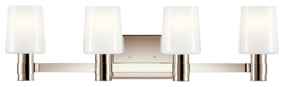 Adani 30" 4 Light Vanity With Opal Glass, Polished Nickel