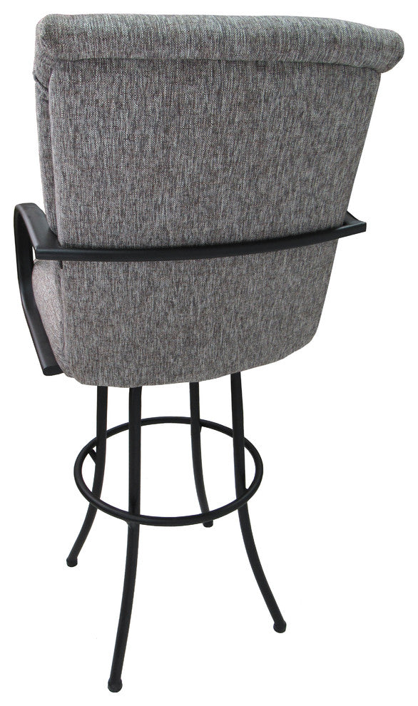 Swivel Bar Stool Metal Frame 30", Mojave Grey, Black Frame