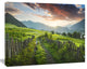 Green Georgian Mountain Valley, Landscape Canvas Art Print, 20"x12"