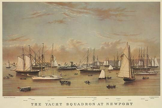 The Yacht Squadron at Newport- Gallery Wrapped Canvas Art 28" x 42"