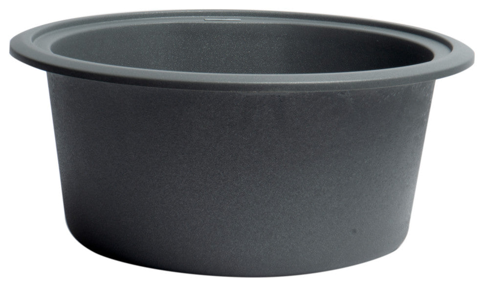 ALFI brand AB1717UM-T Titanium 17" Undermount Round Granite Kitchen Prep Sink