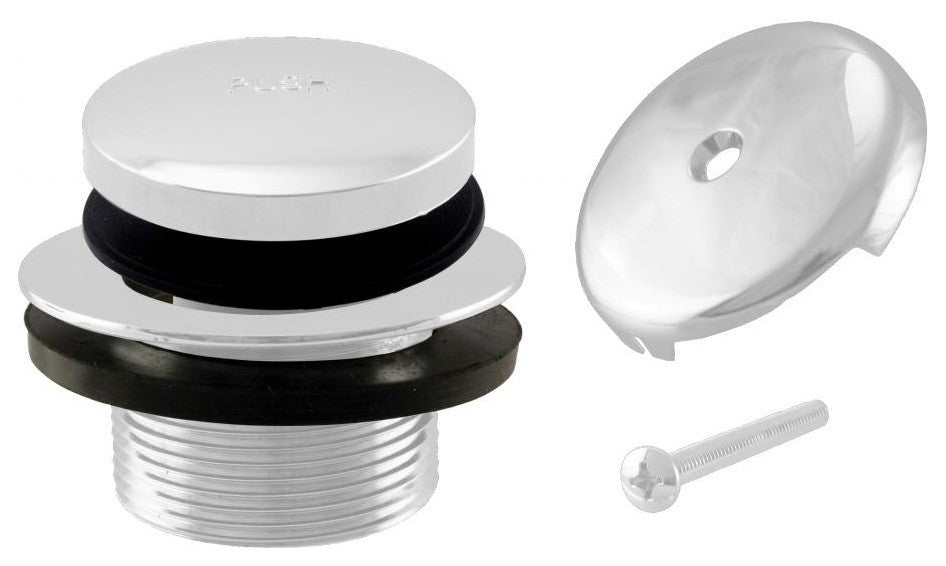 Tip Toe Tub Trim Set With One-Hole Overflow Faceplate In Powder Coated White