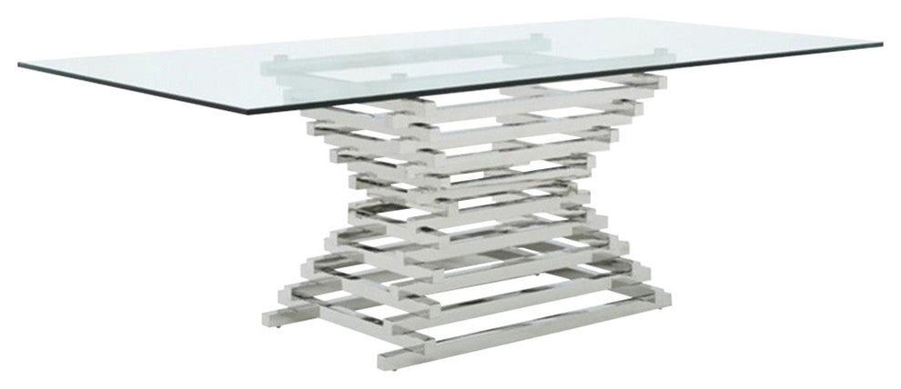 Modrest Crawford Modern Rectangular Glass Dining Table