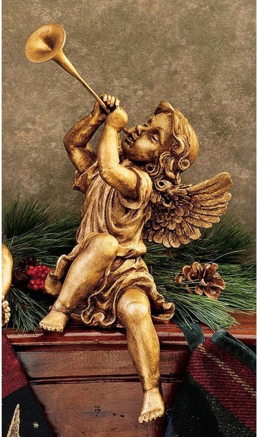 Trumpeting Girl Angel Statue