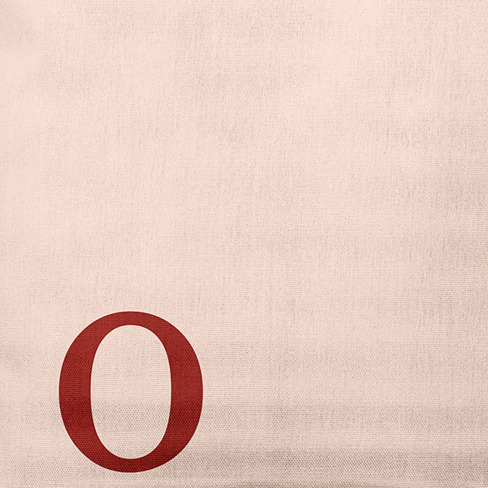 18" x 18" Modern Monogram Indoor/Outdoor Polyester Throw Pillow, Maple Red