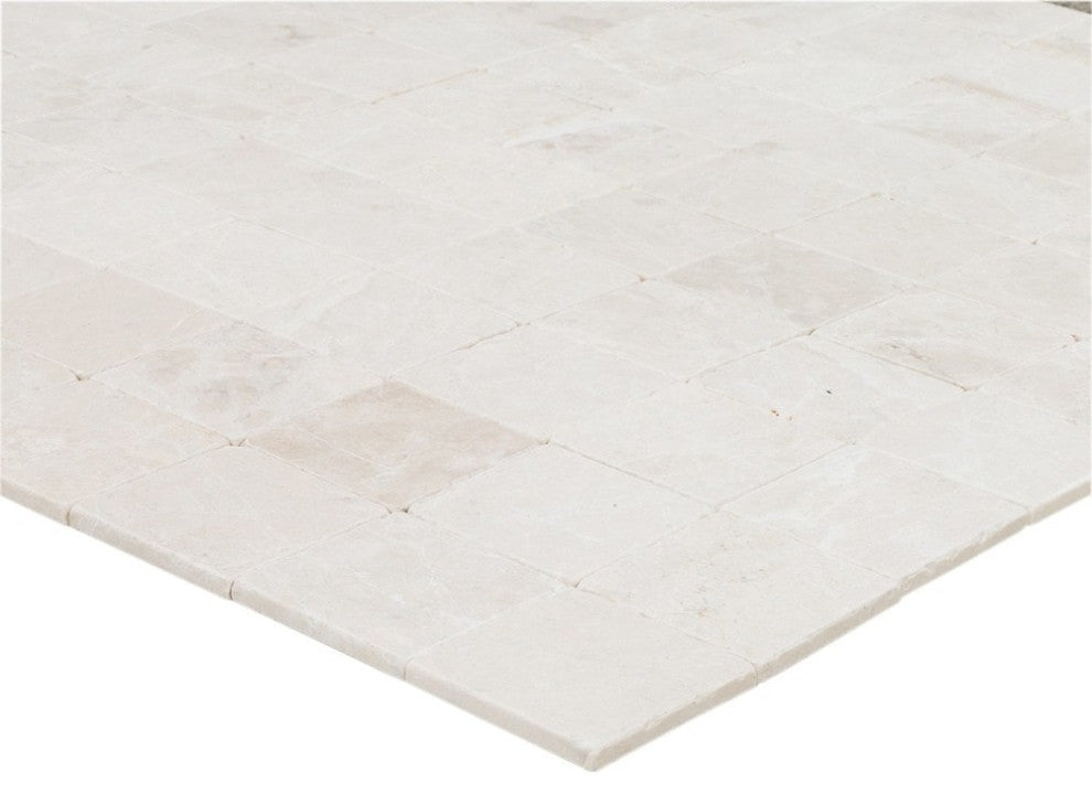 Botticino Super Light Cream Tumbled Marble Tile - 6"x6"x3/8"