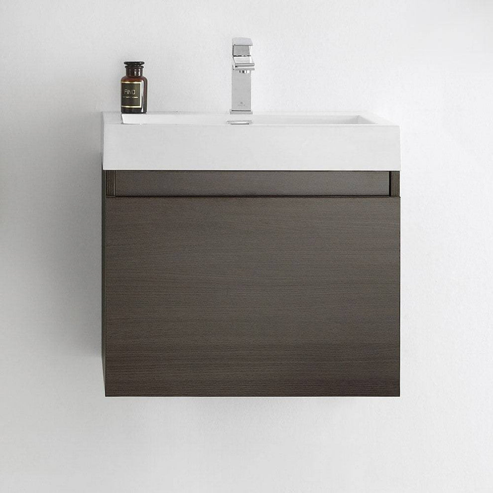 Fresca FCB8006GO-I Nano 24" Gray Oak Bathroom Cabinet With Integrated Sink