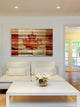 "Faded Leaf" Print on Natural Pine Wood, 60"x40"